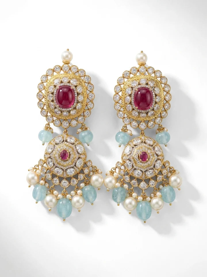 Royal ruby and pearl Set