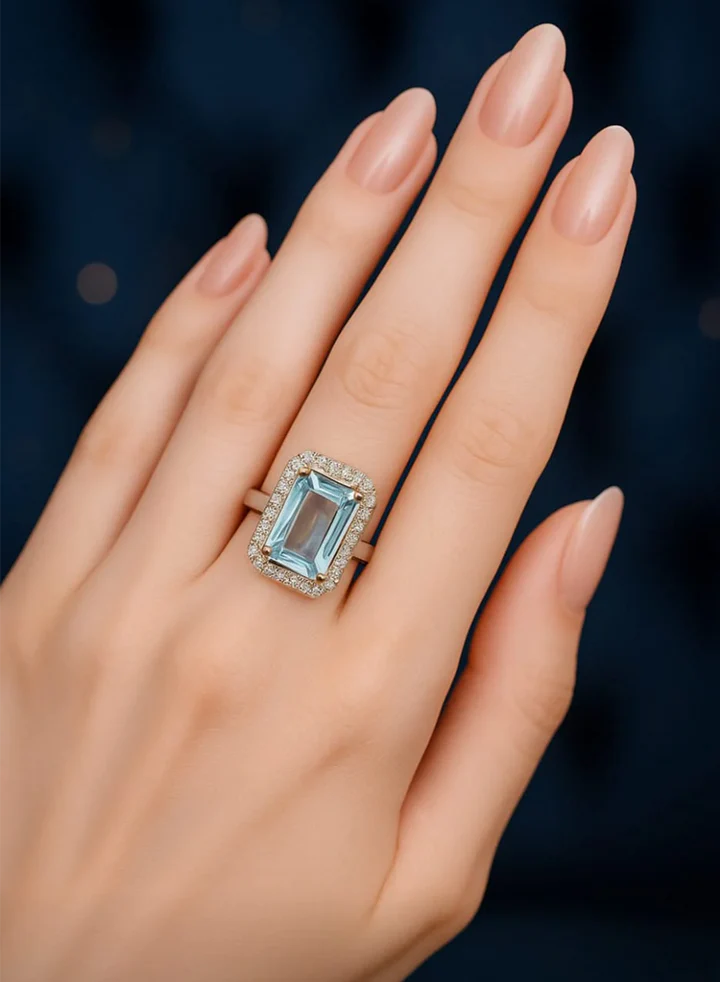 Estele Rhodium Plated Crystal Rings