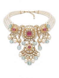 Royal ruby and pearl Set