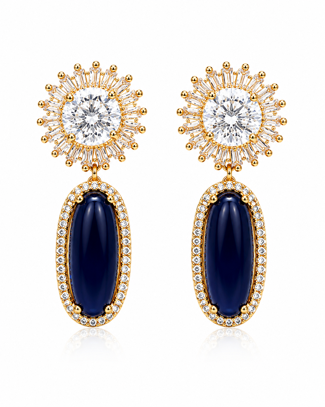 American Diamond-Cubic Zirconia Deep Maroon Earrings