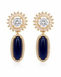 American Diamond-Cubic Zirconia Deep Maroon Earrings