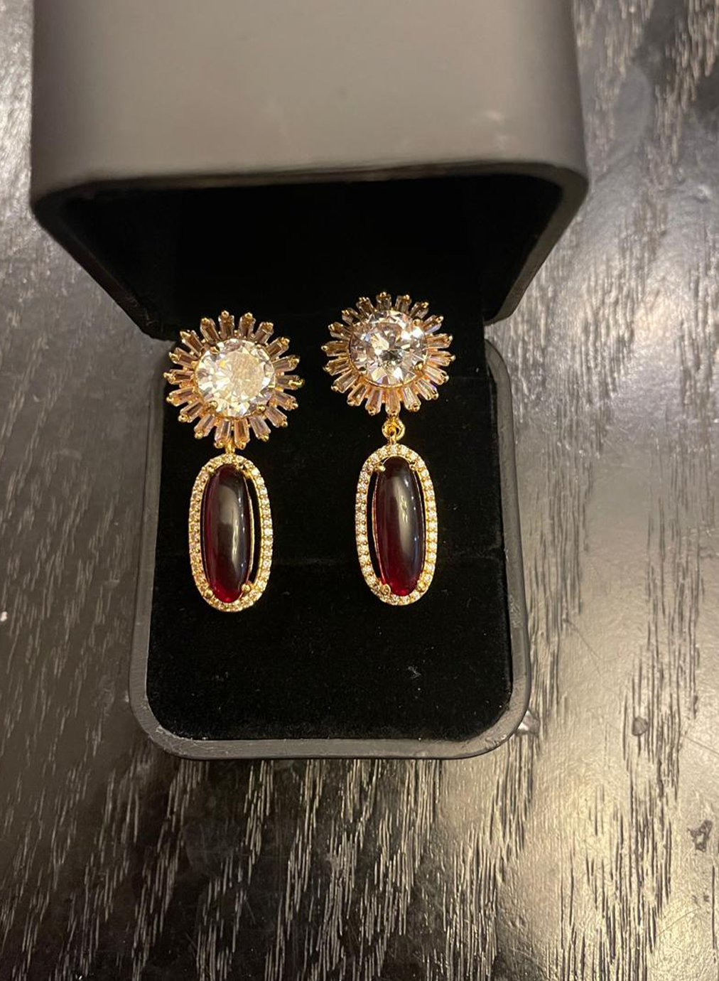 The Royal Duo Stone Earrings