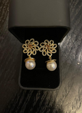 1 karat Floral pearl drop American diamond danglers