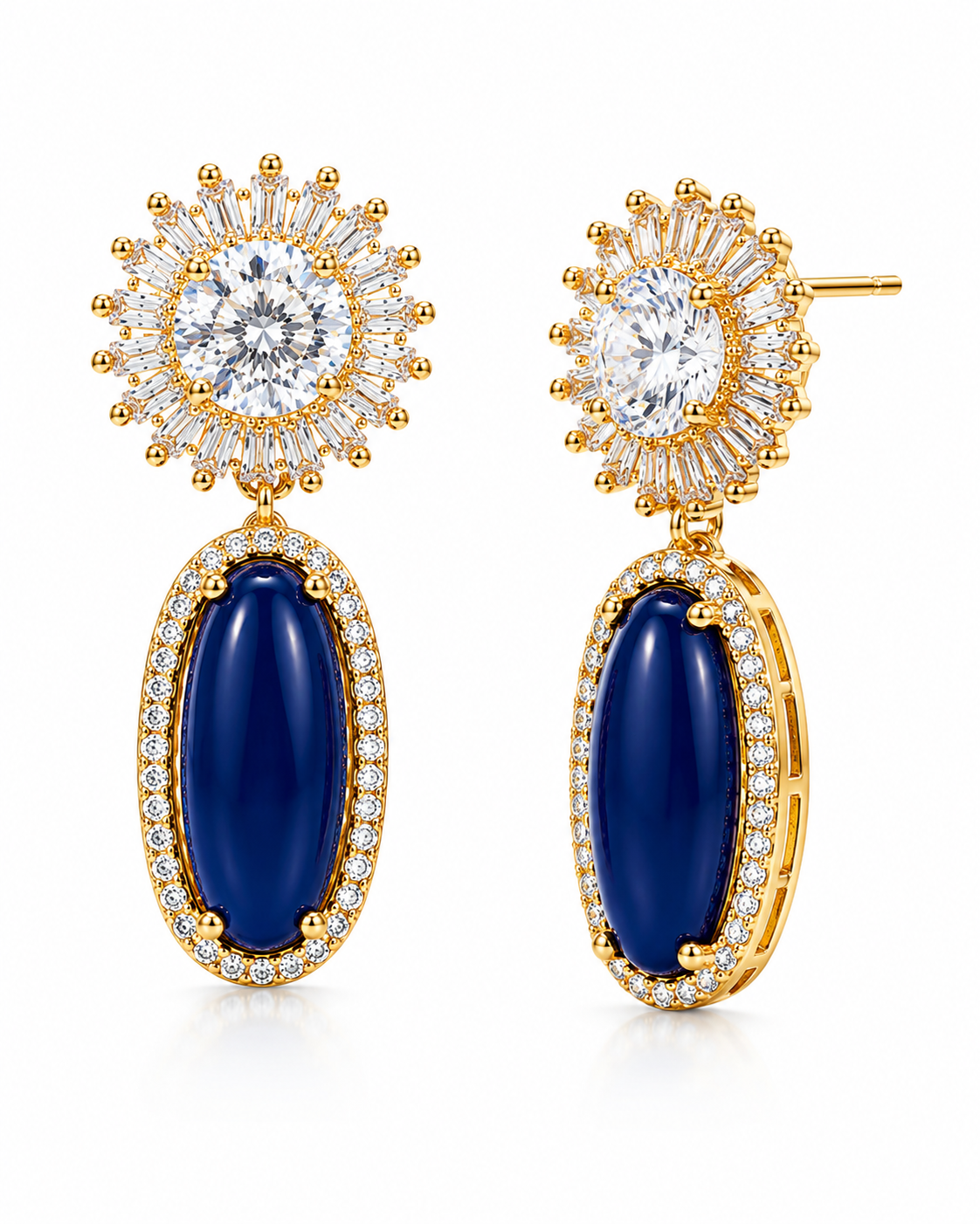 American Diamond-Cubic Zirconia Deep Maroon Earrings