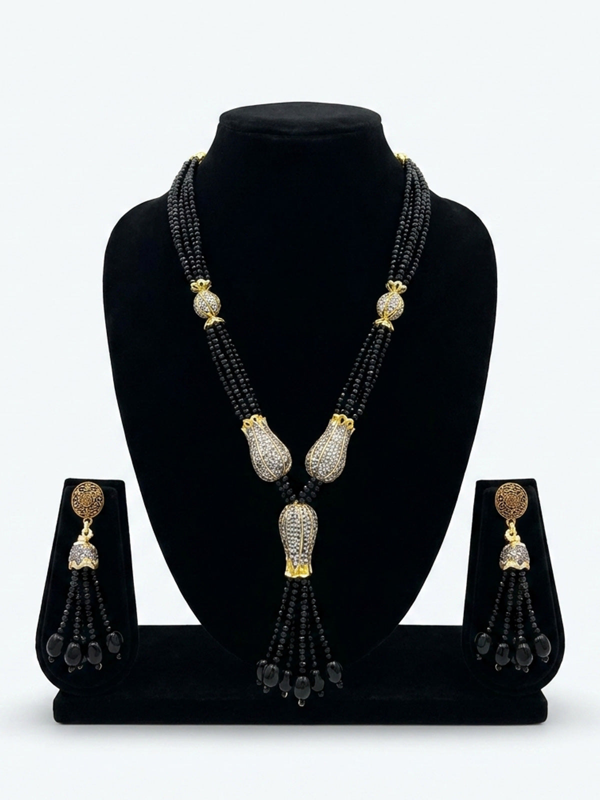 Indian mala with real zircon ,choral beads and high quality metal