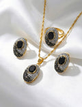Blue & Black Stone Oxidized Combo Set
