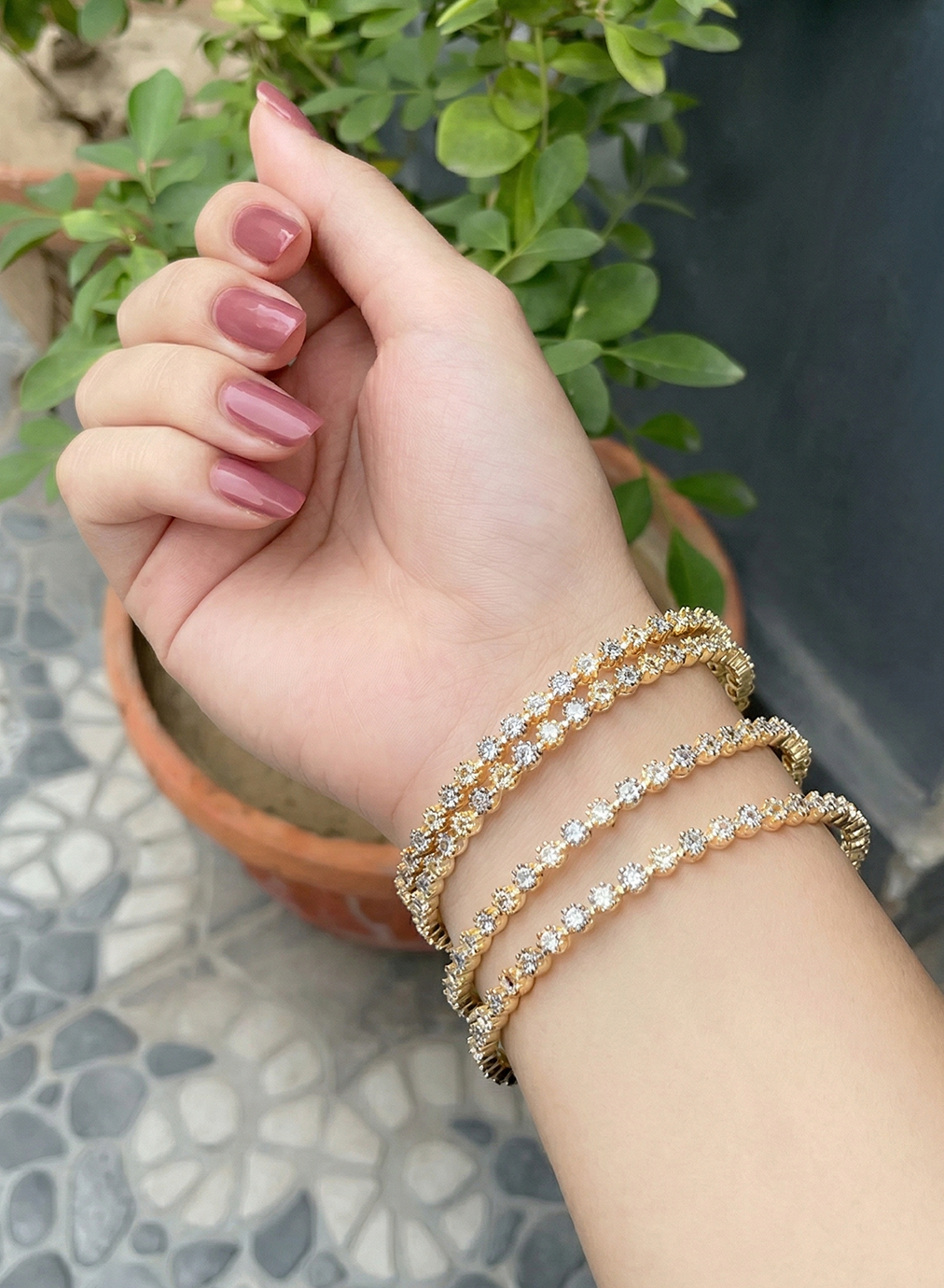 The Golden Halo Bangles