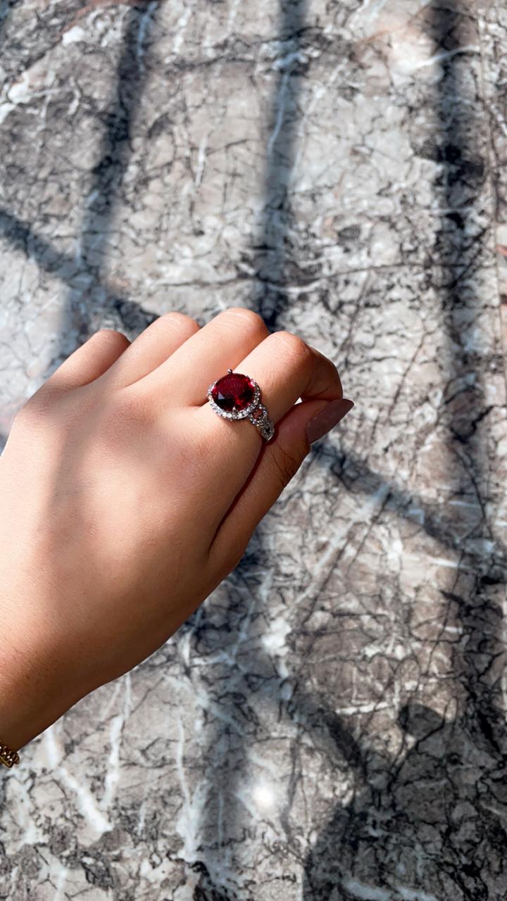 Oval Cut Ruby&Diamond