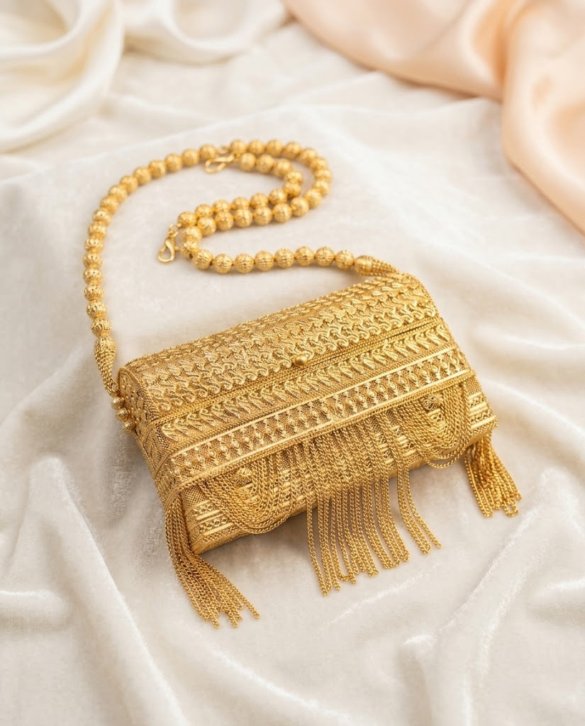 The gilded tassels clutch