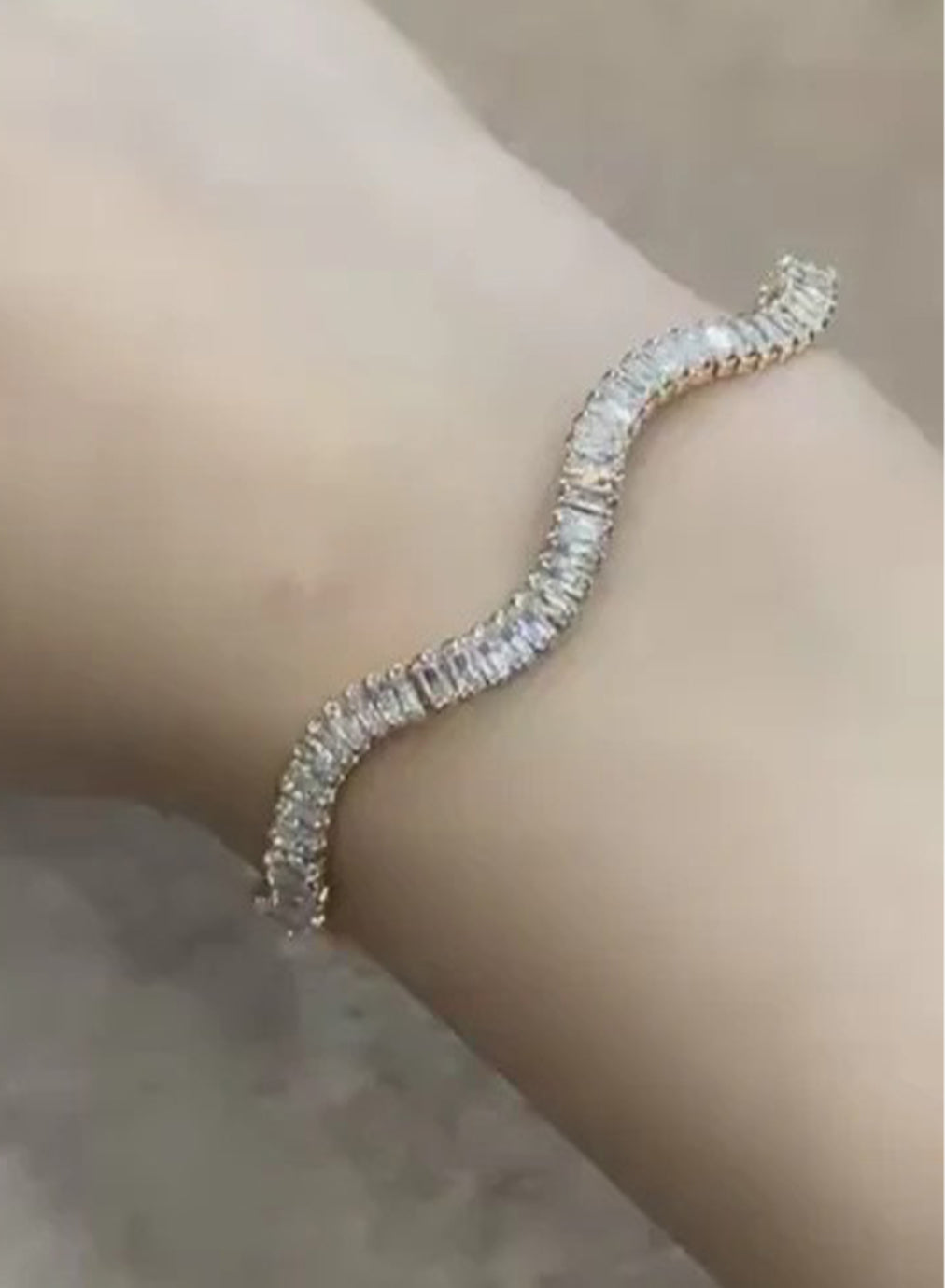 Zigzag White Stone Bracelet