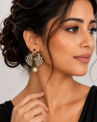 The Pearl Peacock Drop Studs