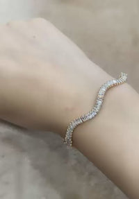 Zigzag White Stone Bracelet
